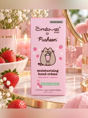 The Crème Shop x Pusheen Strawberry Milkshake Hand Crème NIB 50ml